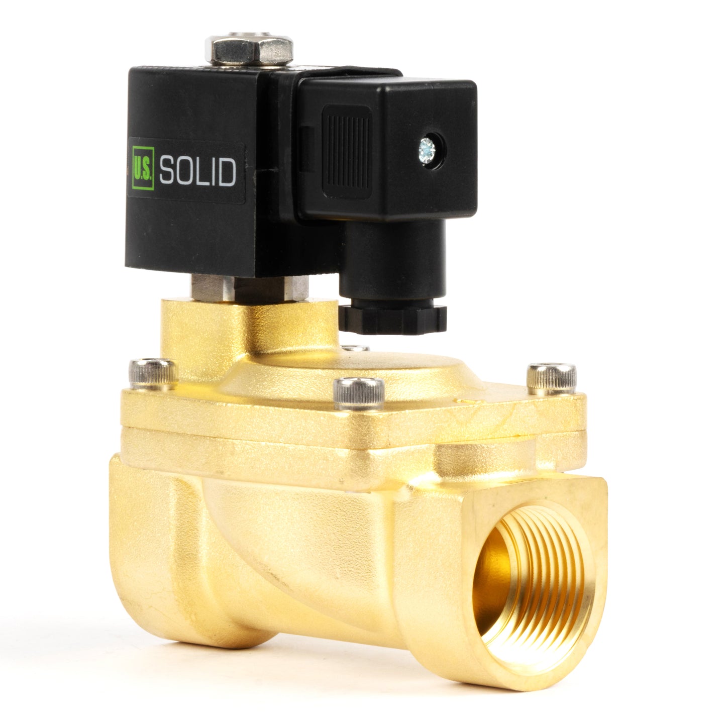 1" Brass  Solenoid Valve - 12V DC, Normally Closed, 4.4-232 PSI, VITON Seal