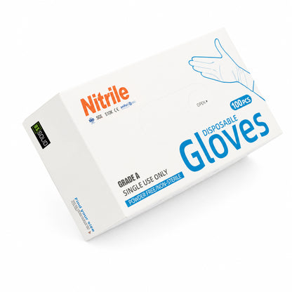 Luvas de nitrilo para exame – Sem látex, sem pó, 4g, luvas descartáveis ​​seguras para contato com alimentos para uso médico, doméstico e de limpeza.