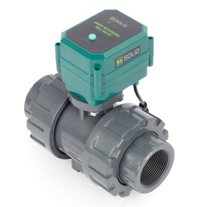 Intelligentes motorisiertes Kugelventil (1-1/4") mit WLAN-App-Fernbedienung, manuellem Schalter und 5V DC USB-Anschluss