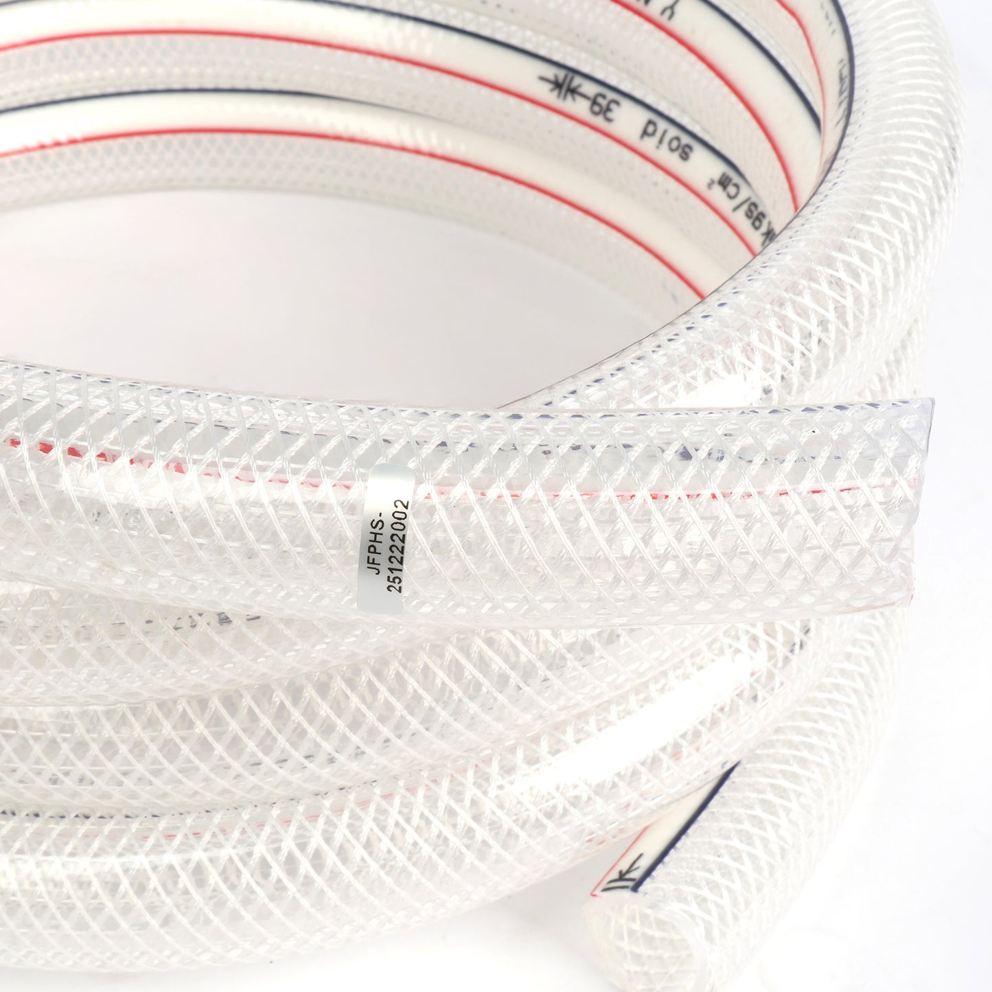 ท่อ PVC ถักแรงดันสูง - ใส เส้นผ่านศูนย์กลางภายใน 3/4 นิ้ว x เส้นผ่านศูนย์กลางภายนอก 1 นิ้ว (10 ฟุต)