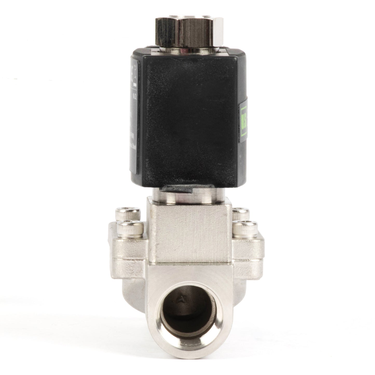 1/2" roestvrijstalen elektrische magneetklep - 24V DC, normaal gesloten, 145 PSI, VITON