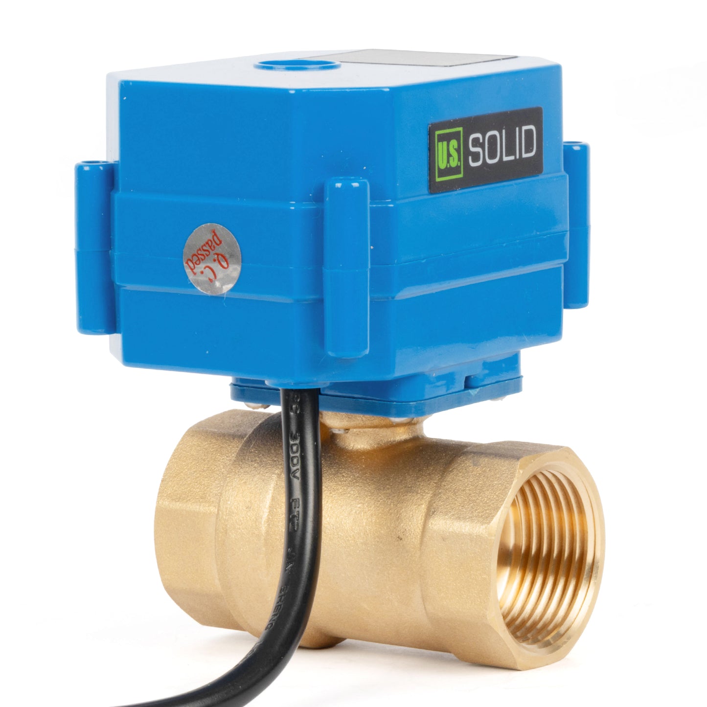 Válvula de esfera motorizada de latão de 1" com plugue, porta padrão, retorno automático 110V/220V AC, normalmente aberta