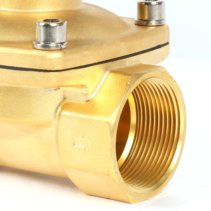 U.S. Solid Magnetventil – 1-1/2" 12 V DC, elektrisches Magnetventil aus Messing, normalerweise offen, VITON-Dichtung