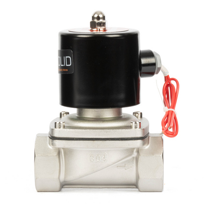 1-1/4" Stainless Steel Solenoid Valve - 24V DC Normally Closed, Viton Seal