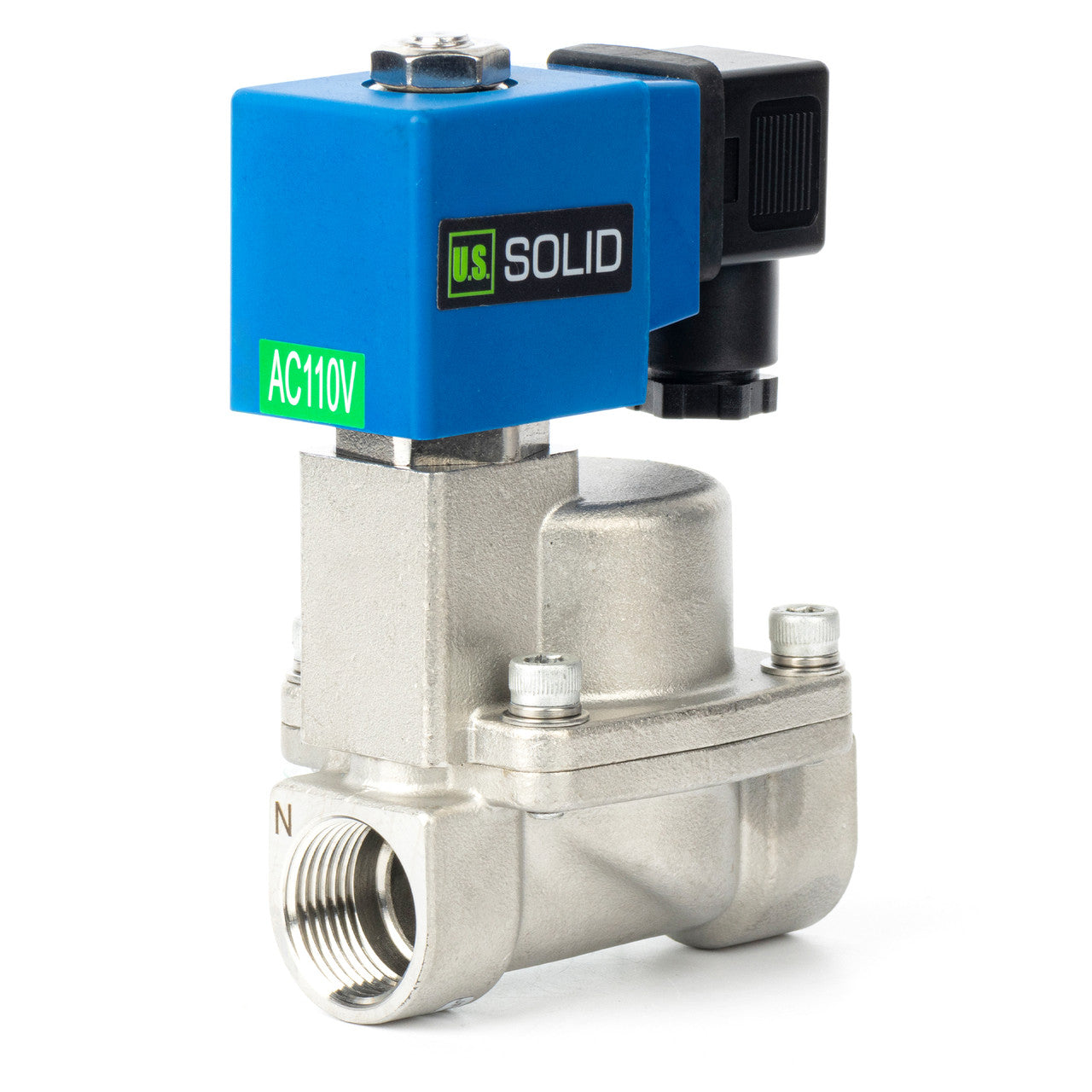 High Pressure Solenoid Valve - 3/4" Stainless Steel 100 bar, 110V AC High-Pressure High-Temperature Resistance Solenoid Valve, 248℉