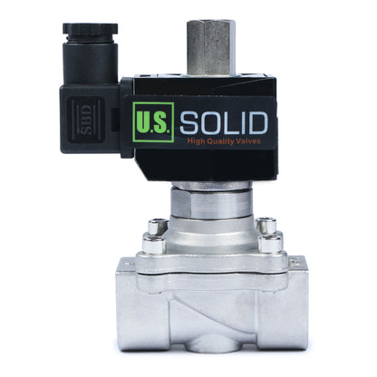 Válvula solenoide de 3/4" - Válvula solenoide de acero inoxidable de 110 V CA, normalmente abierta, sello de Viton