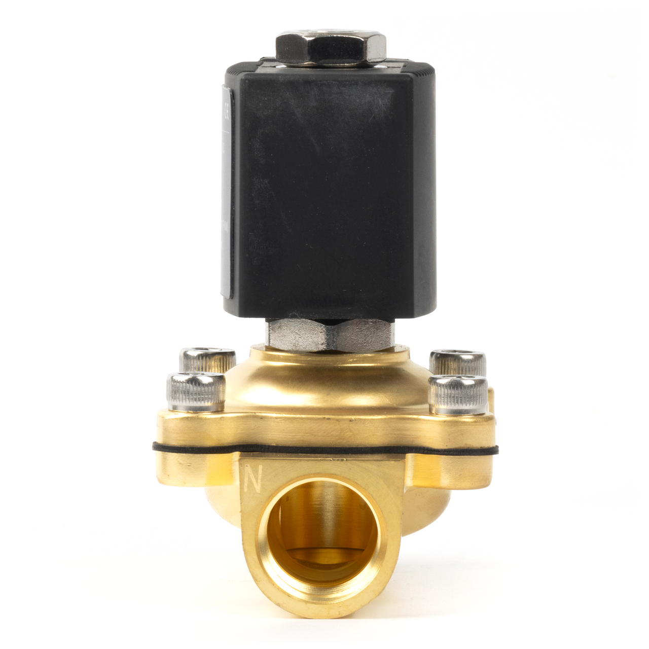 1/2" Brass Electric Solenoid Valve - 24V AC, Normally Closed, 145 PSI, VITON