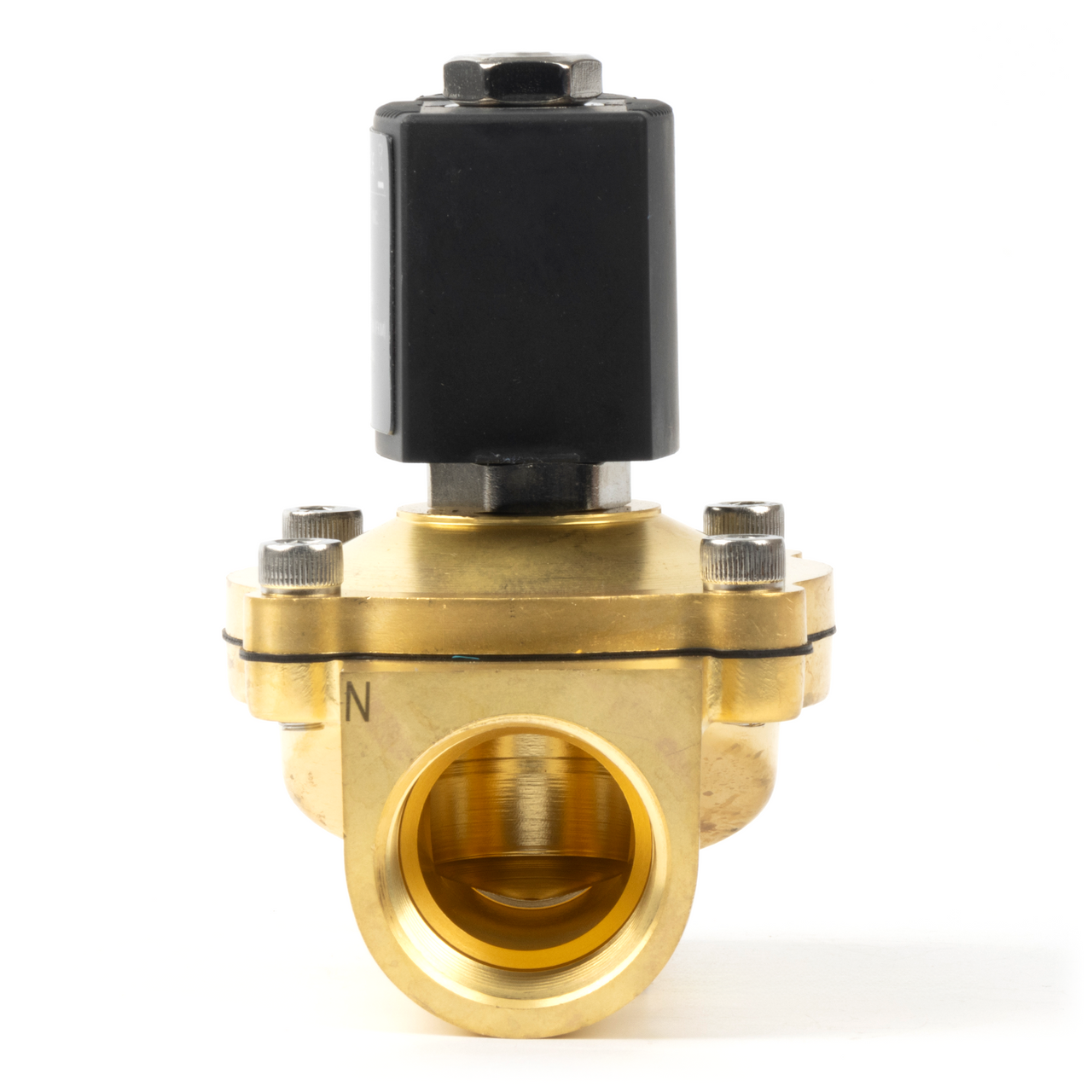 1" Brass Electric Solenoid Valve - 24V AC, Normally Closed, 145 PSI, VITON