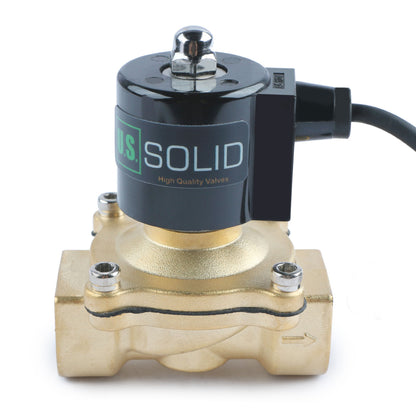 U.S. Solid 1" Brass Electric Solenoid Valve Underwater Valve 110V AC Normally Closed VITON Air Water Oil Fuel IP67