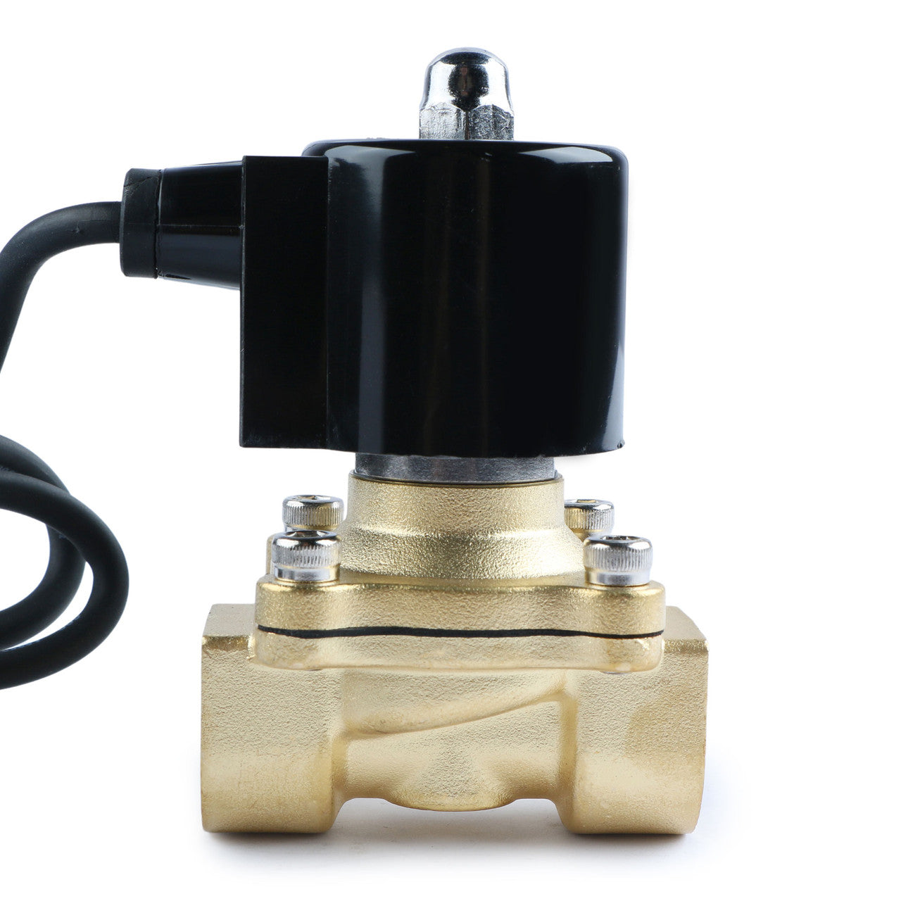 Válvula solenoide eléctrica de latón macizo de 3/4" de EE. UU. Válvula subacuática 110 V CA Normalmente cerrada VITON Aire Agua Aceite Combustible IP67 