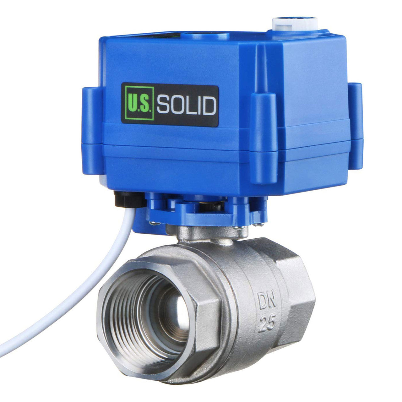 Motorized Ball Valve- 1" Stainless Steel Electrical Ball Valve with Manual Function, Full Port, 9-24V AC/DC and 3 Wire Setup by U.S. Solid