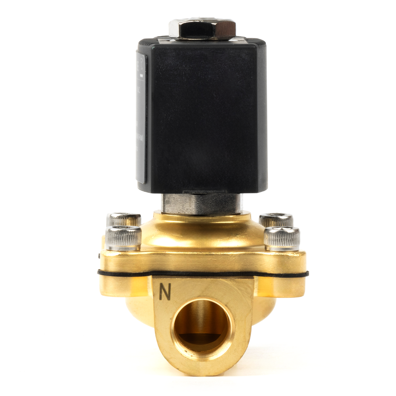 3/8" Brass Electric Solenoid Valve - 24V AC, Normally Closed, 145 PSI, VITON