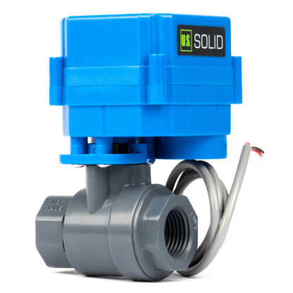 1/2" UPVC Motorized Ball Valve - 110V AC Plastic Electrical Ball Valve with Full Port, 2 Wire Auto Return, Normally Closed