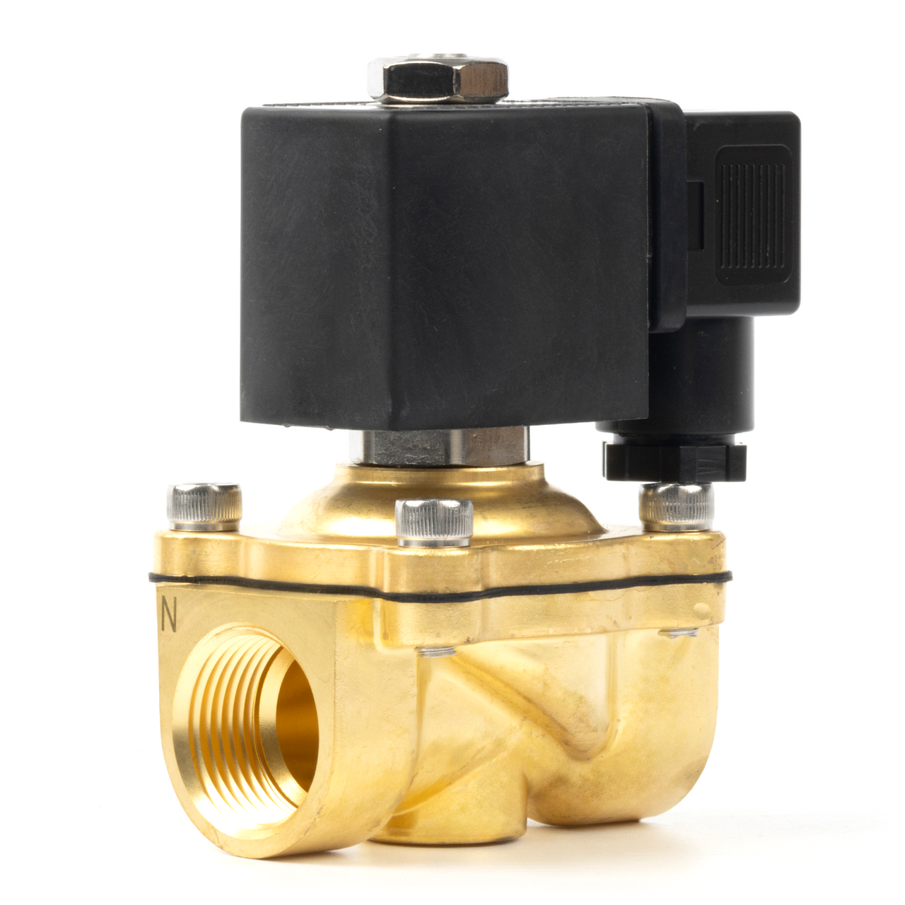 3/4" Brass Electric Solenoid Valve - 12V DC, Normally Closed, 145 PSI, VITON