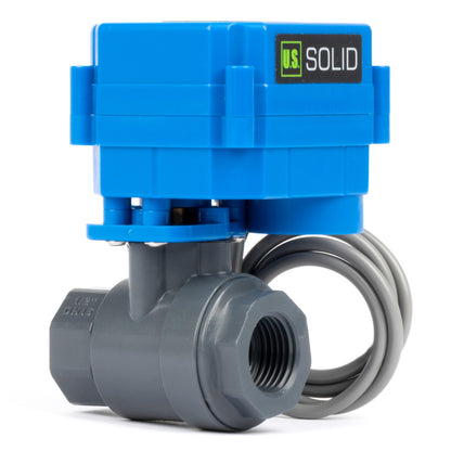 1” UPVC Motorized Ball Valve - 110V AC Plastic Electrical Ball Valve with Full Port, 2 Wire Auto Return, Normally Closed