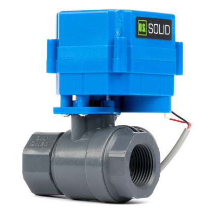 3/4” UPVC Motorized Ball Valve - 110V AC Plastic Electrical Ball Valve with Full Port, 2 Wire Auto Return, Normally Closed