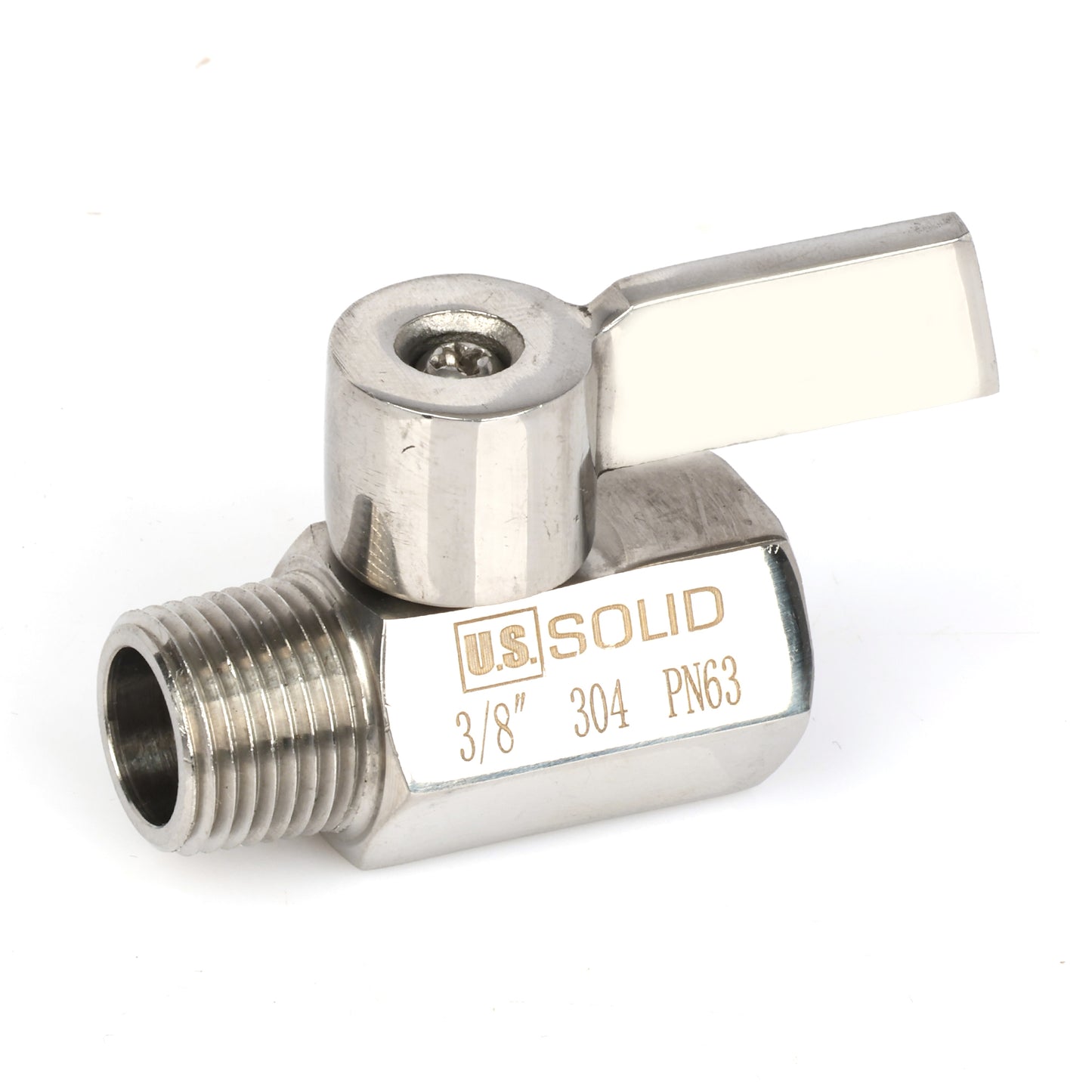 3/8" Mini Küresel Vana 304 Paslanmaz Çelik Dişi × Erkek Dişli 2 Adet