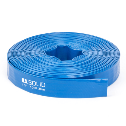 Selang PVC Pipih Bertulang 1,5" x 100 kaki - Dinding 1,2mm, 4 Penjepit Selang (Tanpa Fitting)