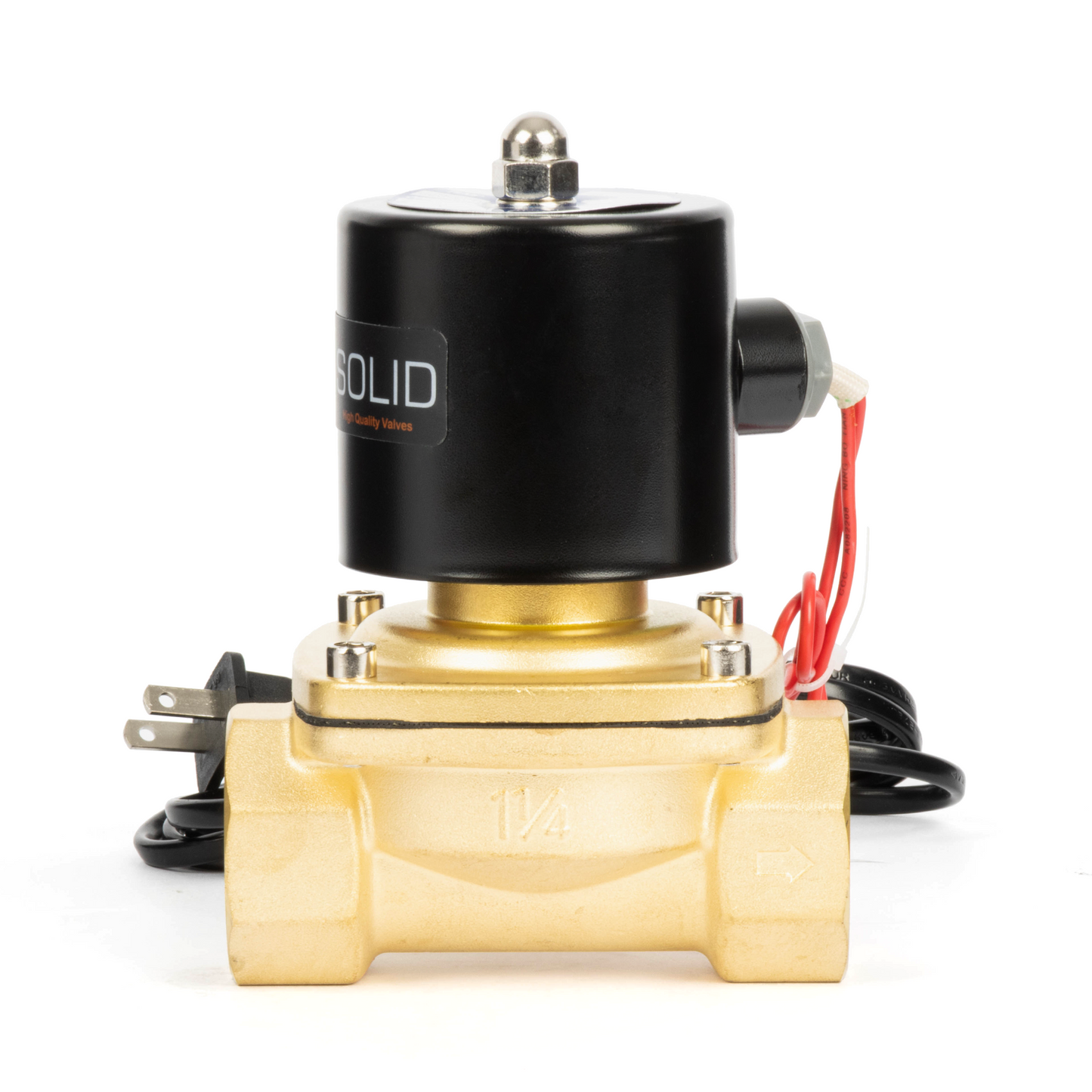 Brass Solenoid Valve 1-1/4" - 110V AC Smart Wi-Fi APP-Controlled Normally Closed