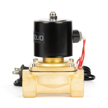 Brass Solenoid Valve 1-1/4" - 110V AC Smart Wi-Fi APP-Controlled Normally Closed