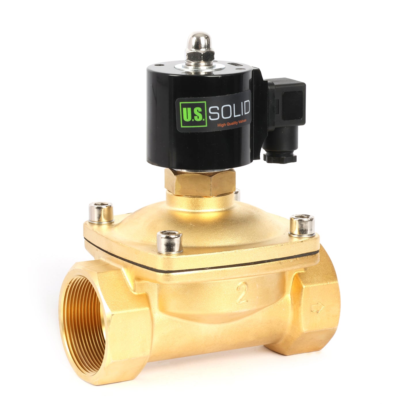 صمام الملف اللولبي الأمريكي الصلب مقاس 2 بوصة - صمام الملف اللولبي 110 فولت تيار متردد، جسم نحاسي، مغلق عادةً، مانع تسرب فيتون 