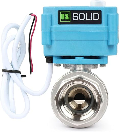 1" SS316 Motorized Ball Valve with Waterproof Cover, 110-230V AC, Full Port, IP67, 2 Wire Auto Return, Normally Closed