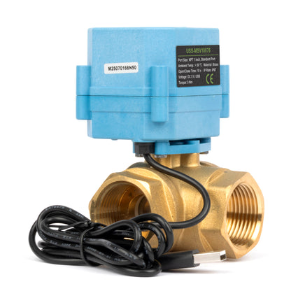 1" WiFi Älykäs moottoroitu palloventtiili, 3-tie 4-asentoinen messinki, USB-virtalähde, LED-tilanilmaisin, virtaussuunnan ikkuna