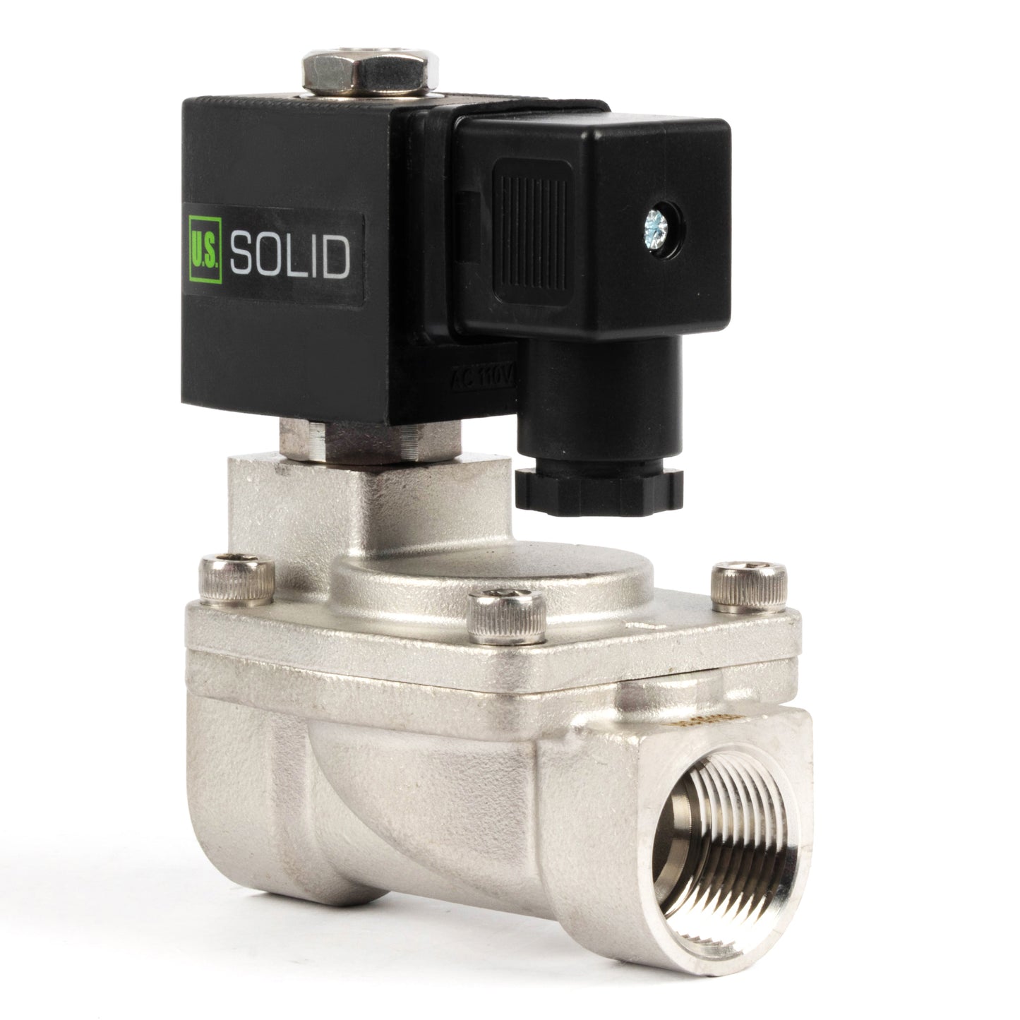 صمام لولبي من الفولاذ المقاوم للصدأ ¾ بوصة - 110 فولت / 220 فولت تيار متردد، مغلق عادةً، 4.4-232 رطل لكل بوصة مربعة، مانع تسرب من الفيتون