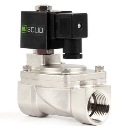 1" magnetventil i rustfrit stål - 24V DC, normalt lukket, 4,4-232 PSI, VITON-tætning