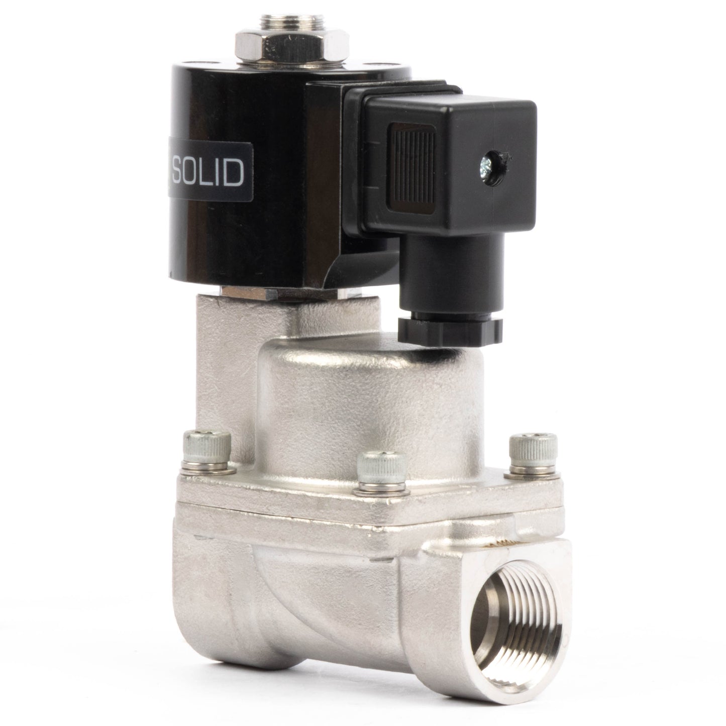 Électrovanne haute température - Acier inoxydable 3/4", 725 PSI, 24 V CA, 150 °C (302 °F), normalement fermée, joint VITON