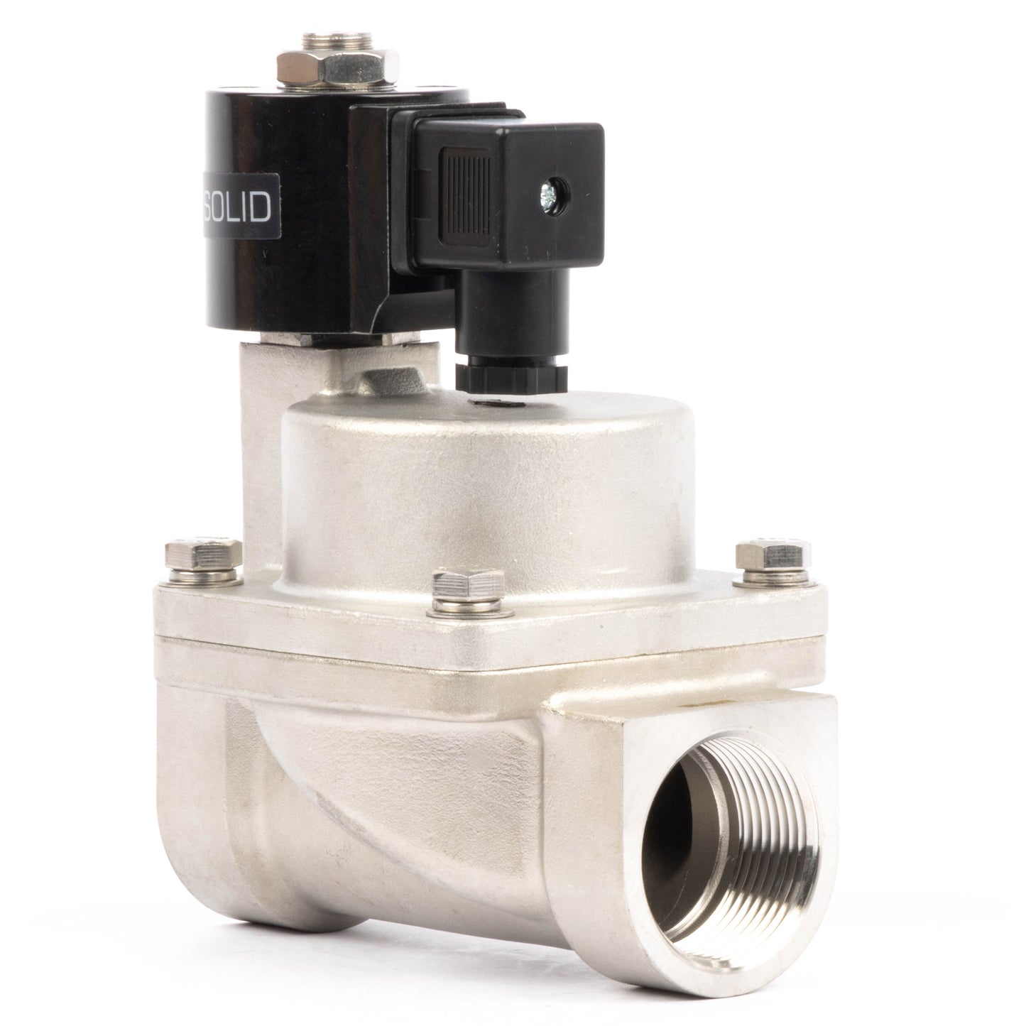 Électrovanne haute température - Acier inoxydable 1-1/4", 725 PSI, 24 V CA, 150 °C (302 °F), normalement fermée, joint VITON