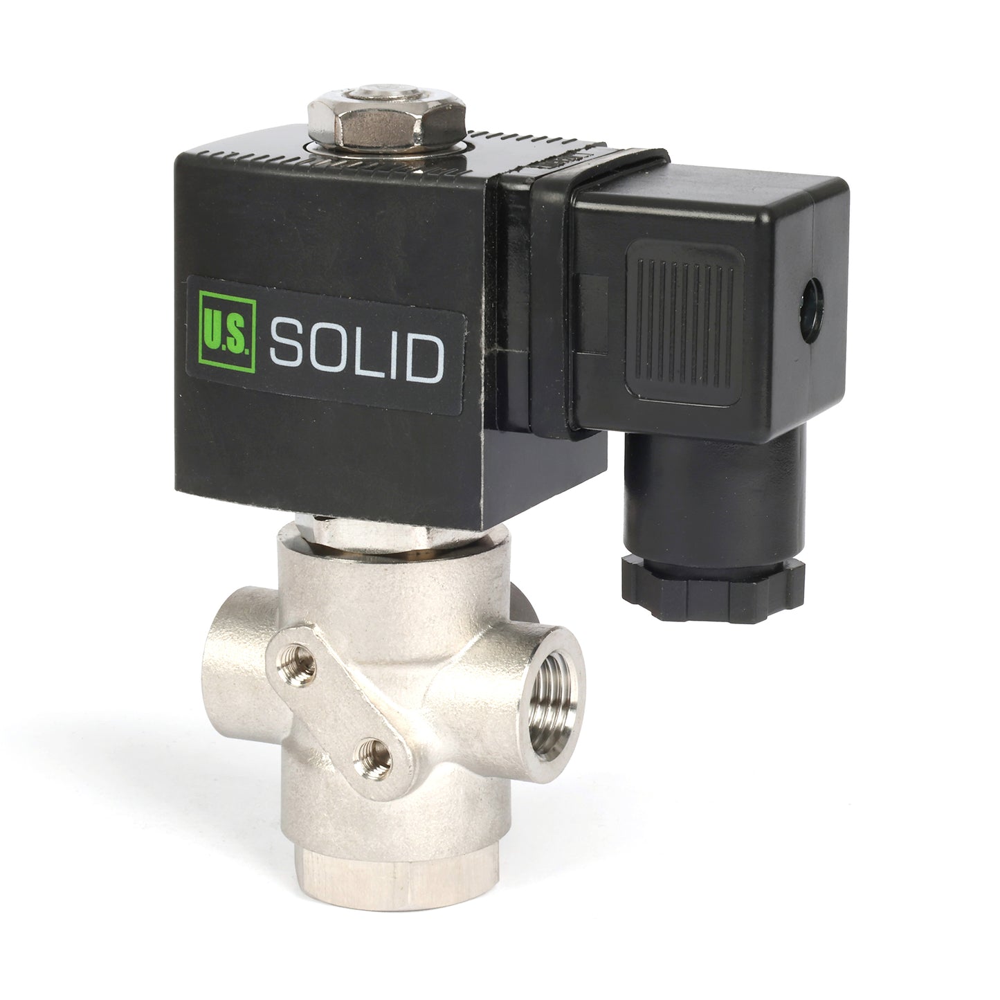 1/4" SUS304 3-tieinen solenoidiventtiili - 12 V DC, 2 asentoa