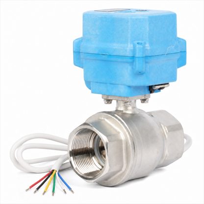 1-1/2" proporsjonal motorisert kuleventil, modulerende strømningskontrollventil i 304 rustfritt stål, 4-20mA inngang/tilbakemelding, DC 12-24V, 6-leder, IP67 full port for HVAC-automatisering