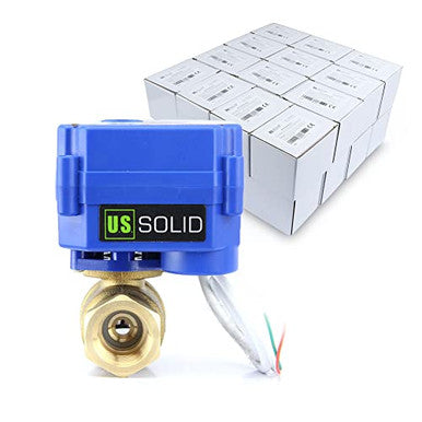 25 Packs Motorized Ball Valve- 1/2” Brass Electrical Ball Valve with Full Port, 9-24 V AC/DC, 2 Wire Auto Return by U.S. Solid