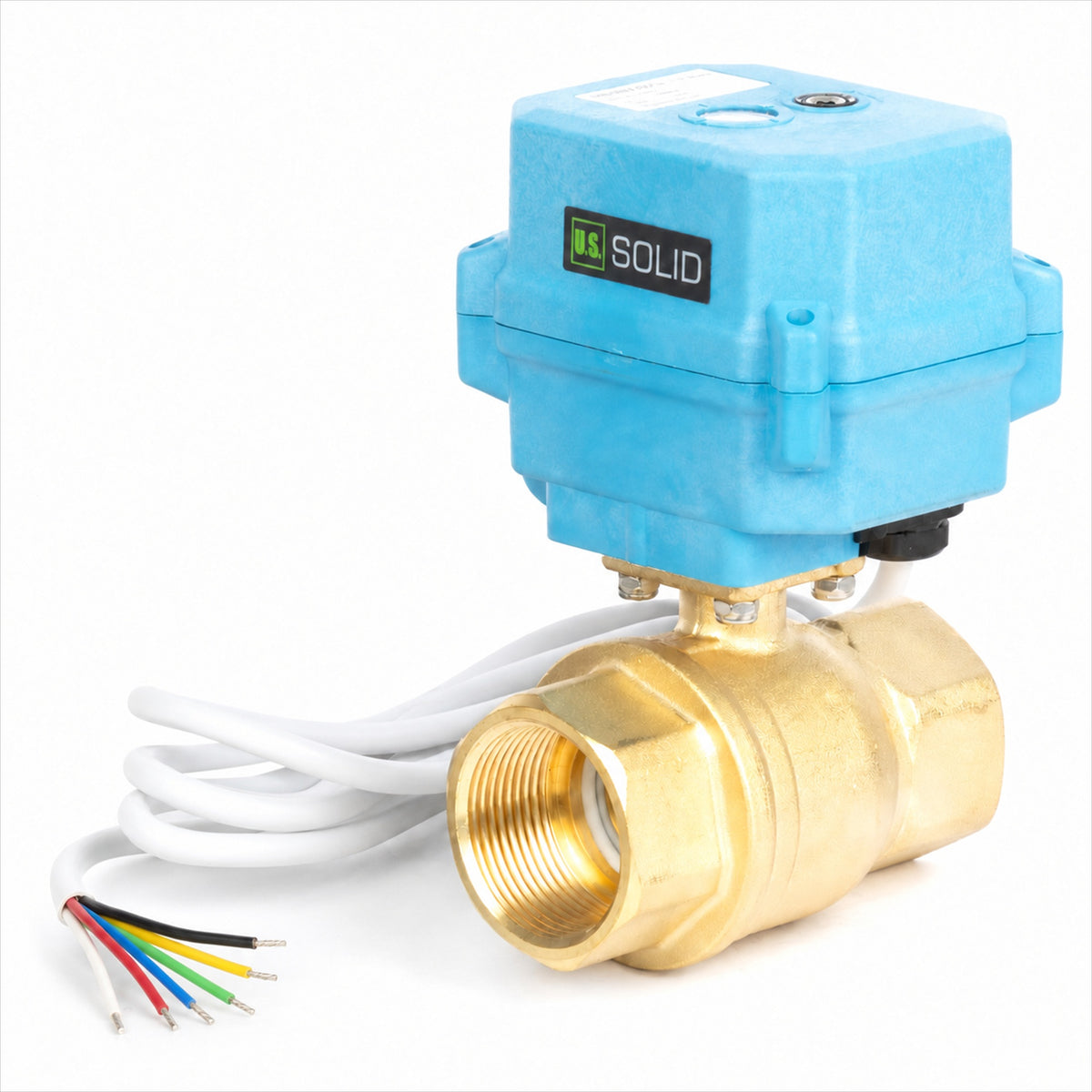 1-1/4"-Proportional-Motorkugelventil, modulierendes Durchflussregelventil aus Messing, 4-20 mA Eingang/Rückmeldung, 12-24 V DC, 6-adrig, Schutzart IP67, Vollanschluss für die HLK-Automatisierung