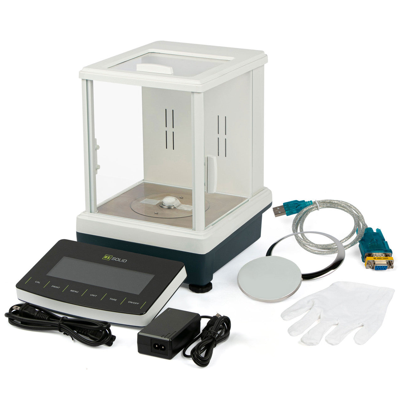 U.S. Solid 220 g x 0.1 mg Analytical Balance - Automatic Calibration