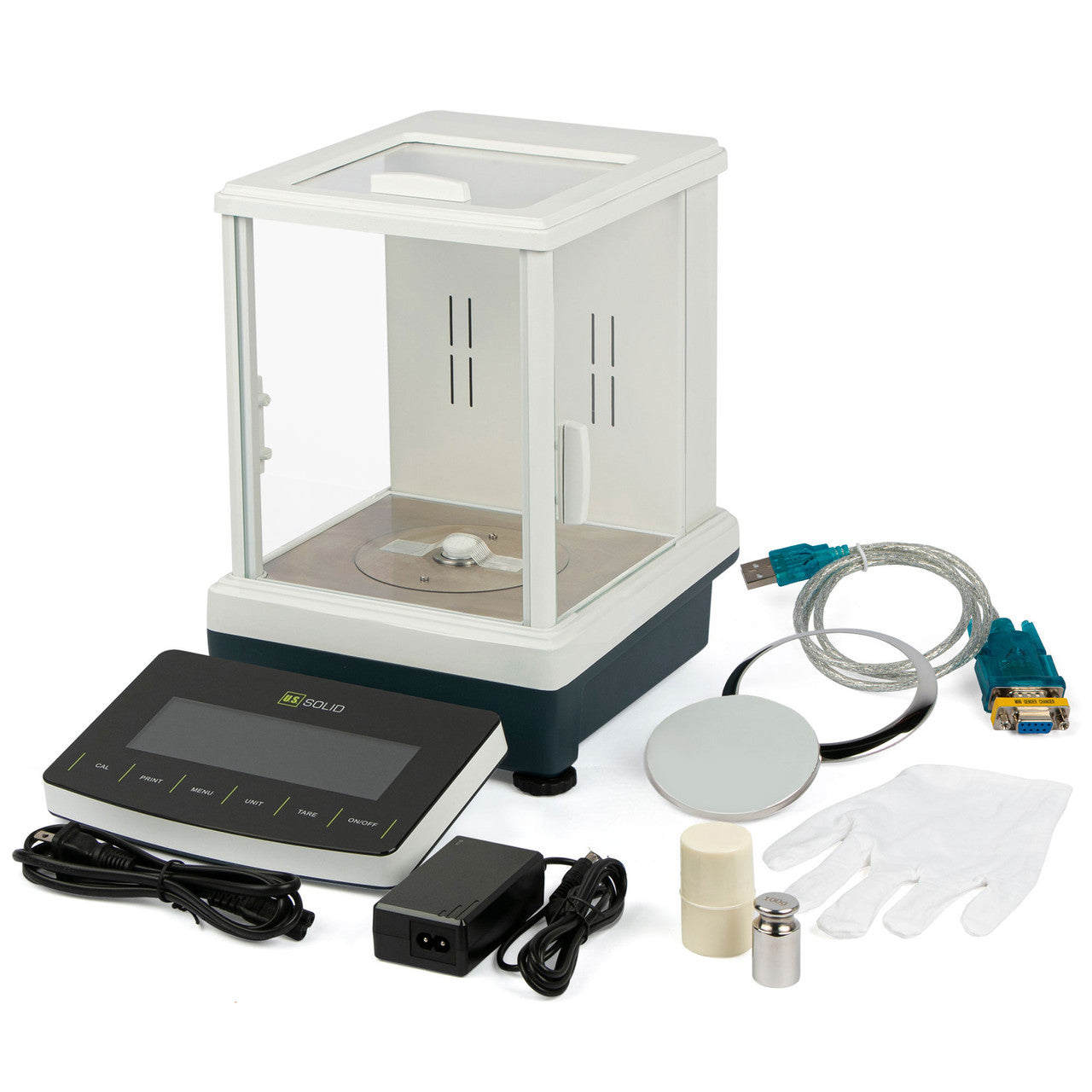 U.S. Solid 320 g x 0.1 mg Analytical Balance - Detachable Terminal