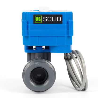 3/4" UPVC Motorized Ball Valve - 3 Wire Dual Control with Manual Function, 9-36V DC