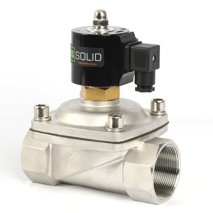 2"-Magnetventil – Elektrisches 12-V-Gleichstrom-Magnetventil aus Edelstahl, normalerweise offen, Viton-Dichtung