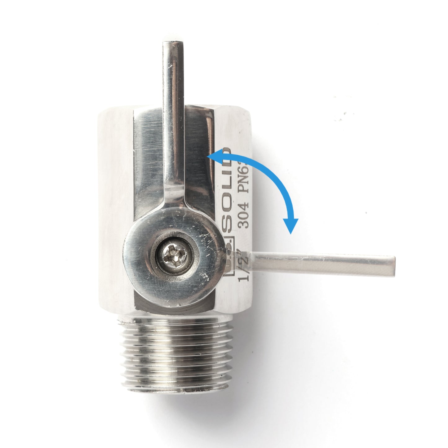 U.S. Solid 2 stuks 1/2" mini-kogelkraan 304 roestvrij staal binnendraad × buitendraad NPT