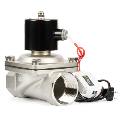Stainless Steel Solenoid Valve 2" - 110V AC Smart Wi-Fi APP-Controlled Normally Closed