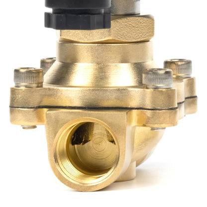 Injap Solenoid Elektrik Loyang 1/2" - 24V DC, Biasanya Tertutup, 145 PSI, VITON