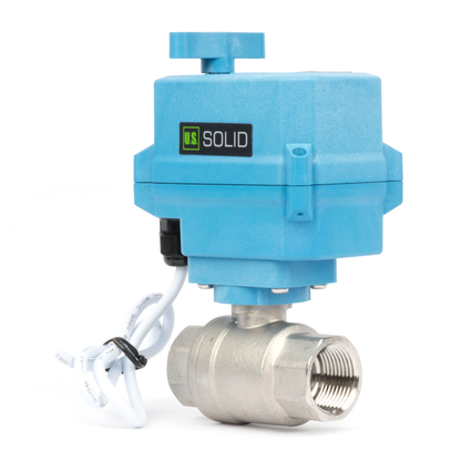 3/4" Quick-Release Motorized Ball Valve - 304 Stainless Steel, DC12~24V/AC24V, 2-Wire Auto-Return with Manual Override, IP67