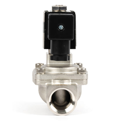 3/4" roestvrijstalen magneetventiel - 12V DC, normaal gesloten, 4,4-232 PSI, VITON-afdichting