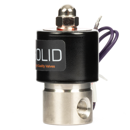 1/8" Stainless Steel Solenoid Valve - 12V DC Normally Closed, Viton Seal