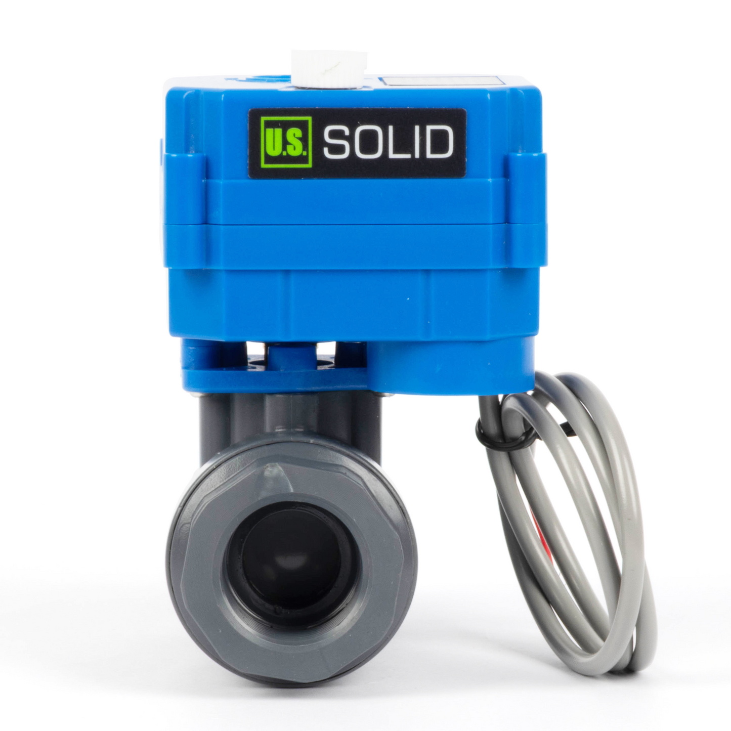 3/4" UPVC Motorized Ball Valve - 2 Wire Reverse Polarity with Manual Function, 9-36V DC