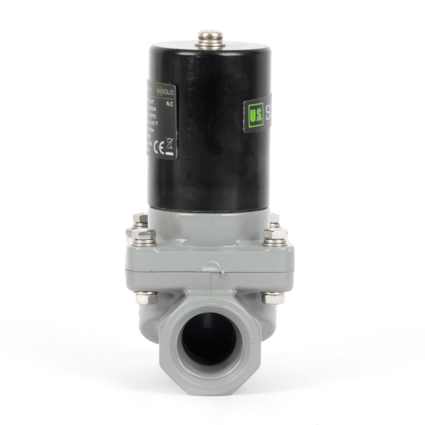 Korozyona Dayanıklı Solenoid Vana - 3/4" CPVC, 12V DC, Normalde Kapalı, VITON Conta
