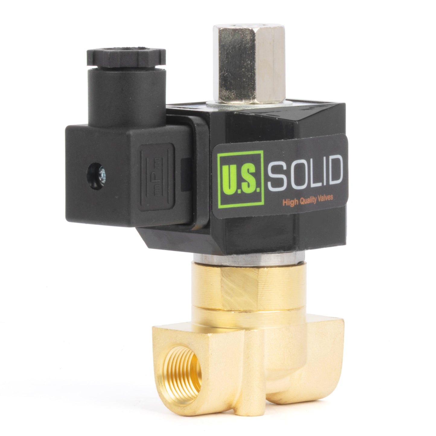 Katup Solenoid Elektrik Kuningan 3/8", DC 24V, Normally Open, Segel Viton