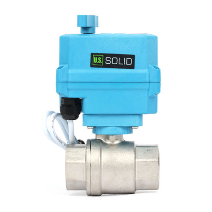 1" Quick-Release Motorized Ball Valve - 304 Stainless Steel, DC12~24V/AC24V, 2-Wire Auto-Return with Manual Override, IP67