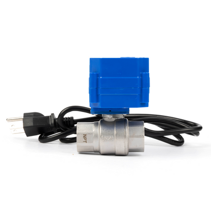 U.S. Solid 3/4" Μηχανοκίνητη σφαιρική βαλβίδα, 110VAC, ανοξείδωτο ατσάλι, αυτόματη επιστροφή, κανονικά κλειστό, με βύσμα ΗΠΑ